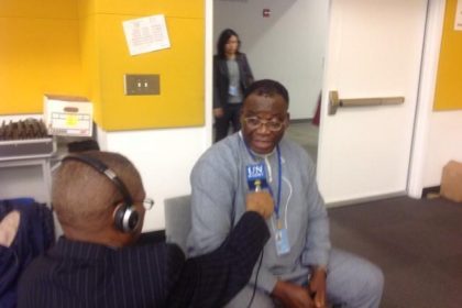 Commandant general granting interview during the UN conference June 2014